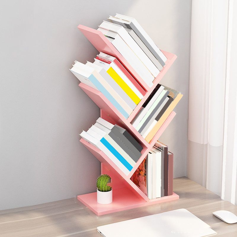 Contemporary Style Wood Bookcase Closed Back Bookshelf for Home Office