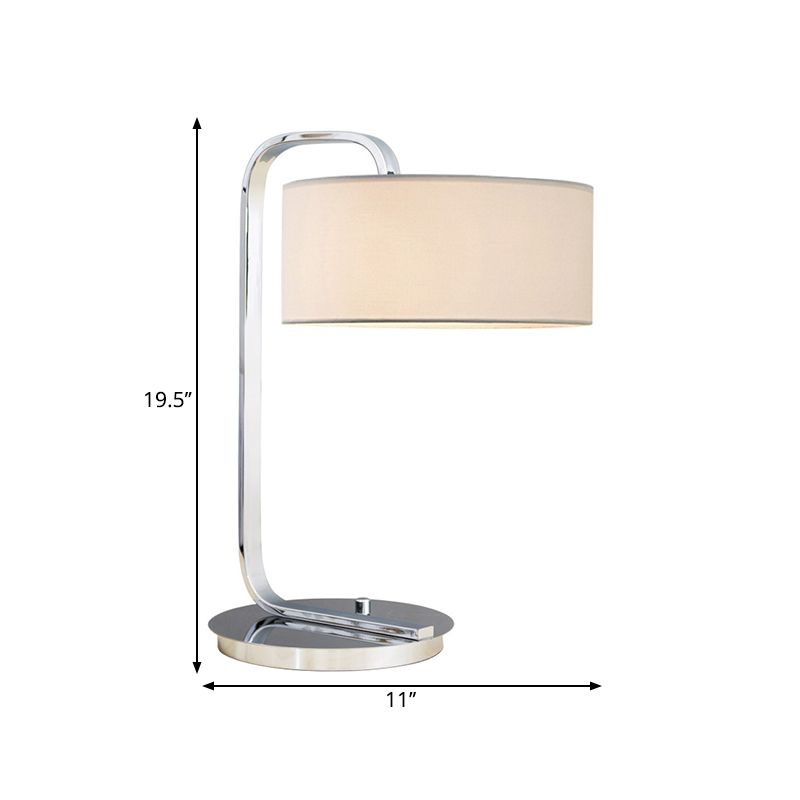 Eenvoud 1-Bulb nachtkastje licht zwart/witte cilinder nachttafellamp met stofschaduw voor het bedzijde