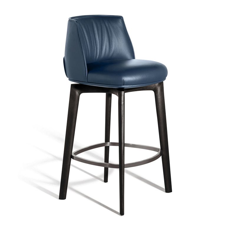 Scandinavian Solid Wood Bar Stools Indoor Stool with Footrest