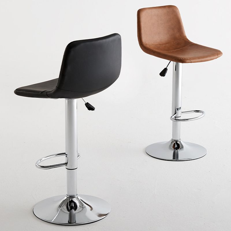 Industrial Leather Counter Height Stools Low Back Bar Stool for Bar