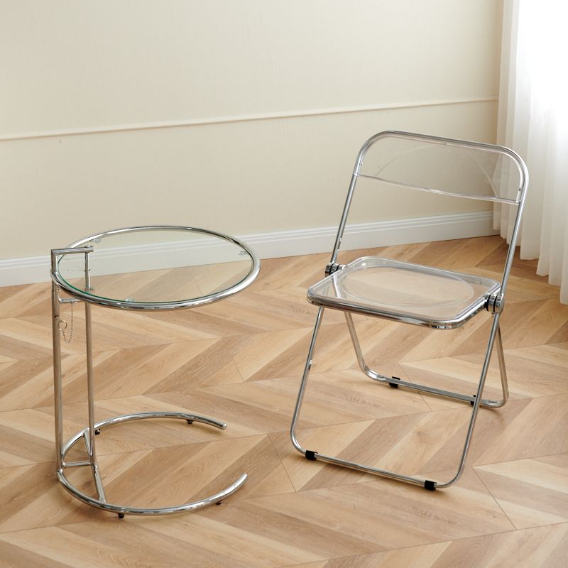 Chaise d'intérieur et d'extérieur moderne en métal, chaise d'appoint de salle à manger à dossier ouvert sans accoudoirs