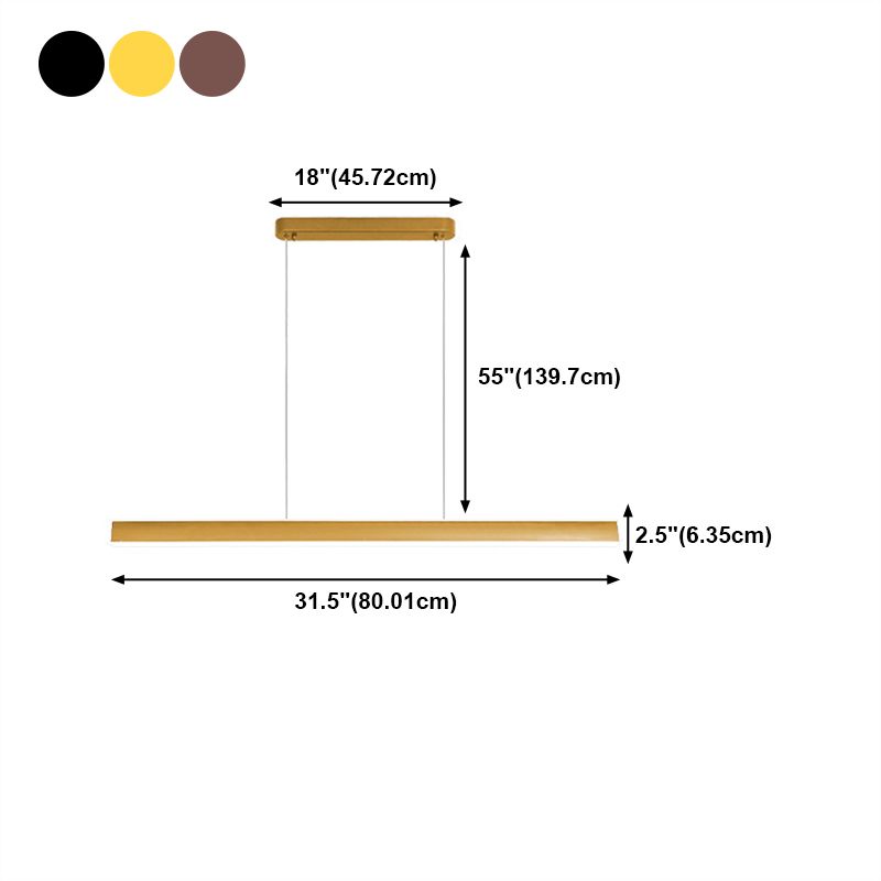 Modern Metal Island Light Strip 2 luces LED Island Colgante para comedor