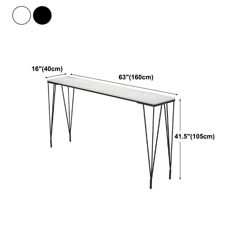 Mesa de barra de hierro negro industrial Mesa de mármol sintético Top 41.3 "H Mesa Bistro