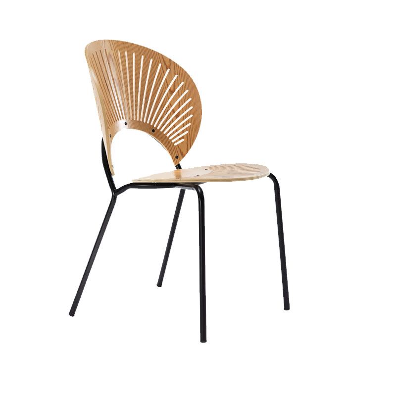 Modern Style Dining Chair Wooden Open Back Side Chair for Dining Room