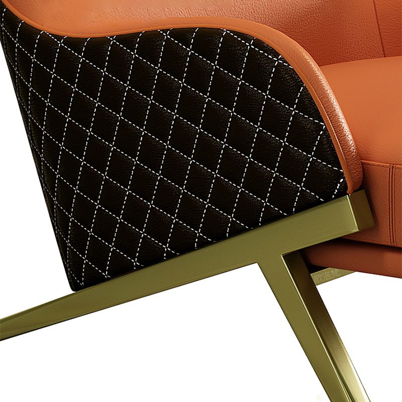 Scandinavian Leather Accent Chair for Living Room,  High/ Low Back Chair