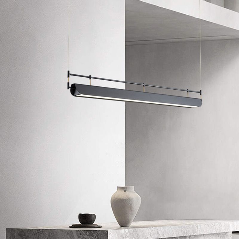 Industrial Style Iron Hanging Lamp Rectangle Shape Island Light Fixture for Dining Table
