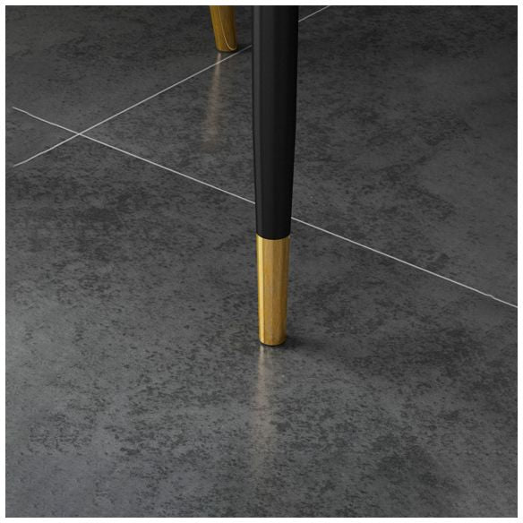 Glamstil Faux Lederstuhl Parsons Essstuhl für Zuhause mit schwarzen Beinen