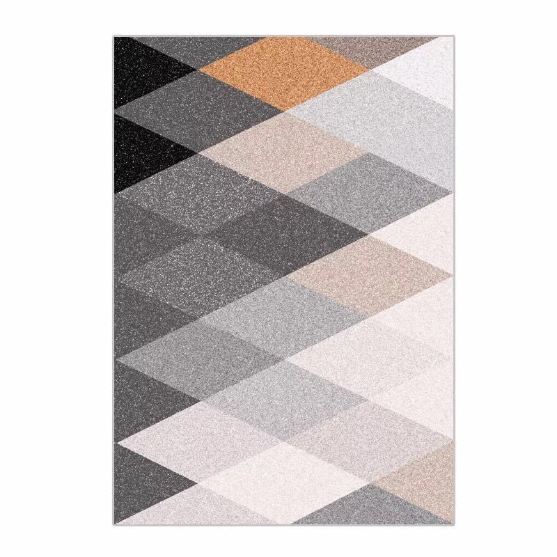 Multi Color Contemporary Rug Synthetics Abstract Geometry Carpet Non-Slip Stain Resistant Washable Rug for Sitting Room