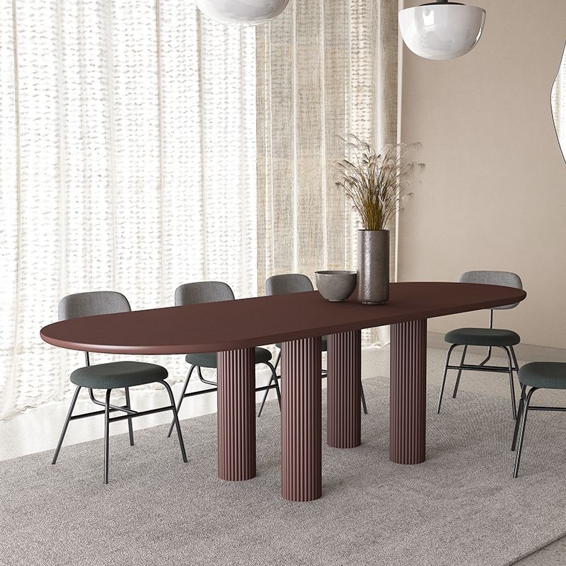 Modern Oval Dining Table Tripod Base Kitchen Dining Table with Solid Wood