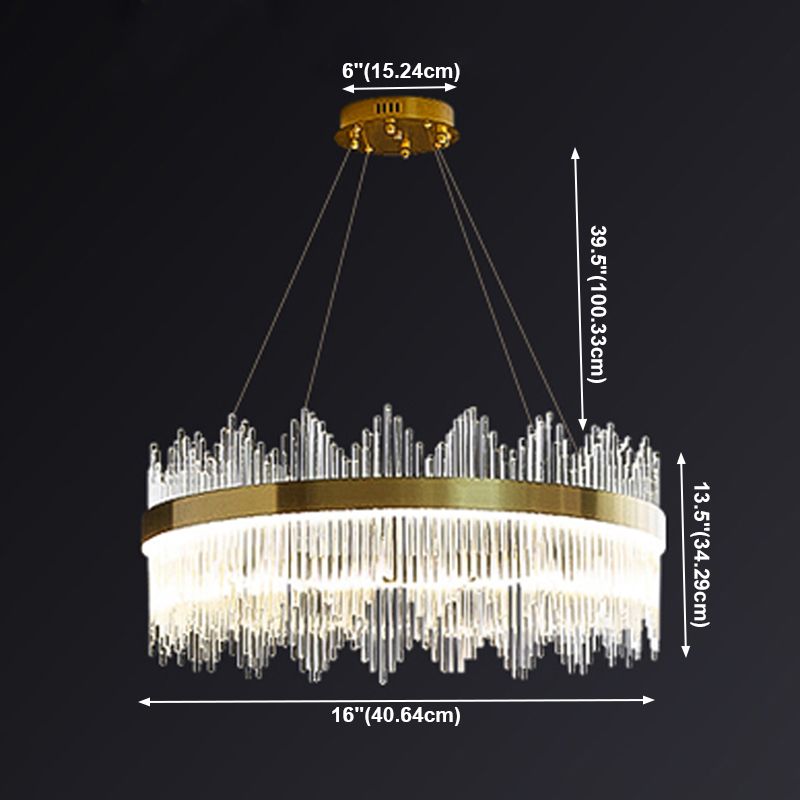 Modern Artistic LED Pendant Light Crystal Circular Chandelier for Living Room
