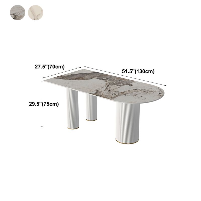 Metal Traditional Luxury Free Form Indoor Table Sintered Stone Table with 3 Legs