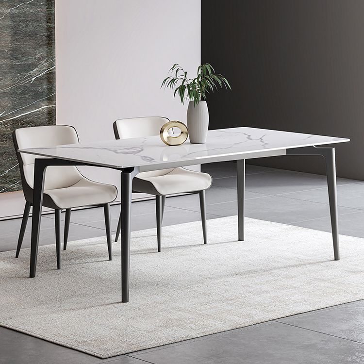Simplicity Dinette Table Rectangle Stone Dinner Table for Dining Room