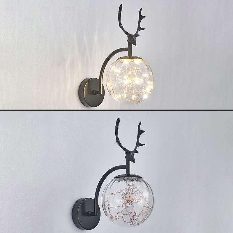 Nodric Style Creative Wall Lamp LED Glass Globe Wall Sconce for Aisle