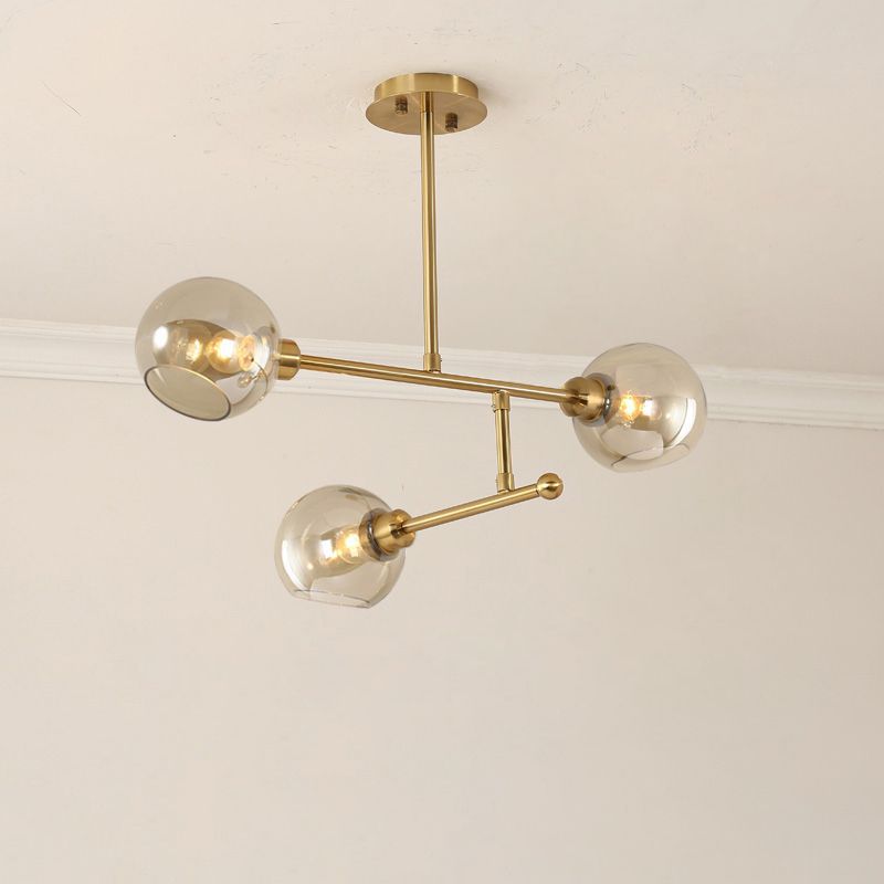 Iluminación colgante de cocina abierta Candelera de techo minimalista con sombra de vidrio de domo