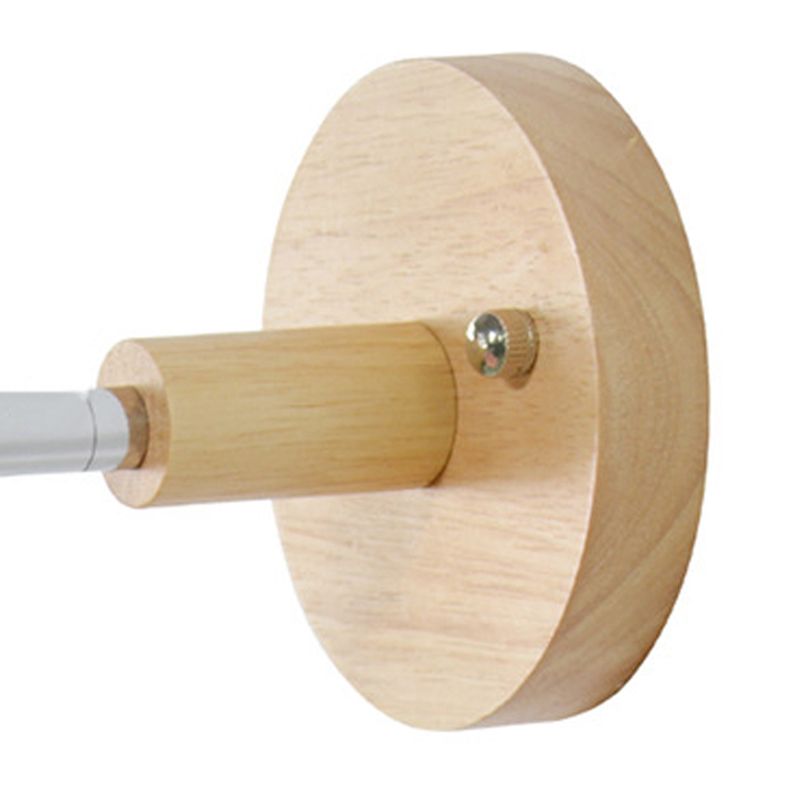 Macaron Style Wall Sconce 1-Light Wall Mount Lamp with Wood for Bedroom