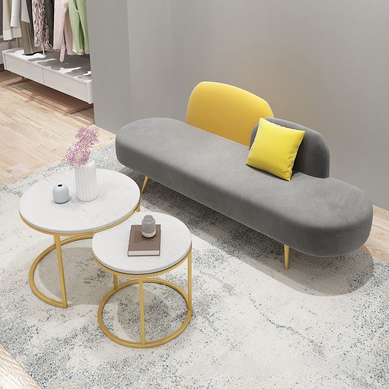 Velvet Contemporary Armless Sofa 30.70" Wide Standard Sofa for Living Room