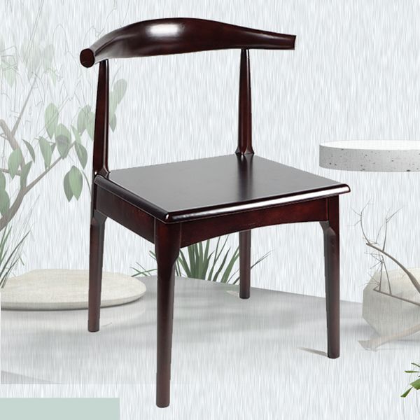 Matte Finish Dining Chair Modern Style Rubberwood Open Side Chair
