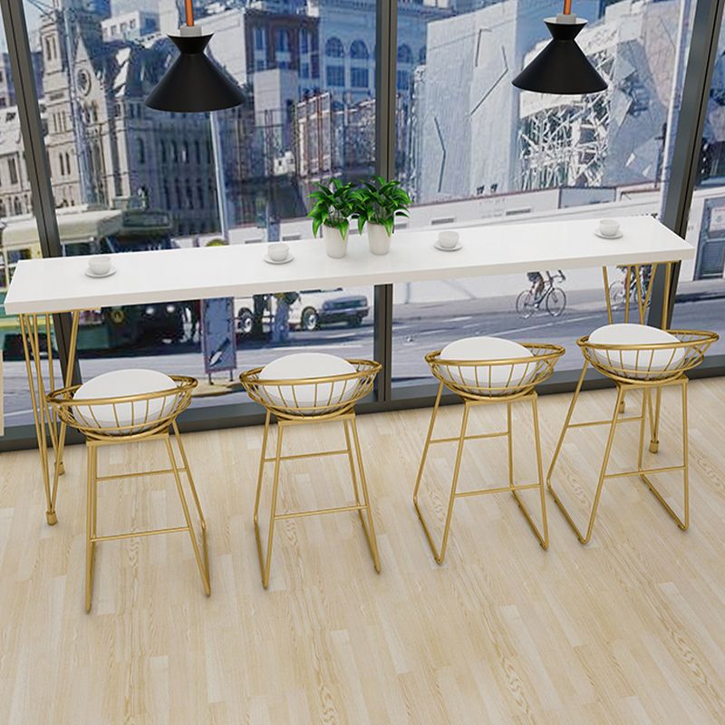 Glam Bar-height Table Solid Wood Top Bar Table for Patio Use