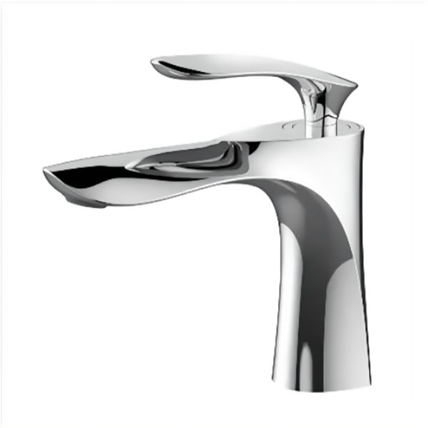 Contemporary Centerset Faucet Lever Handle Low Arc Solid Brass Faucet