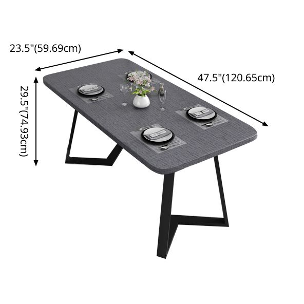Contemporary Gray Standard Dining Set MDF Rectangle Shape Dining Set for Kitchen
