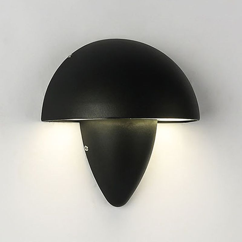 1 - Light Modern Wall Light Interior LED Mushroom Metal Wall Mount in Black / White