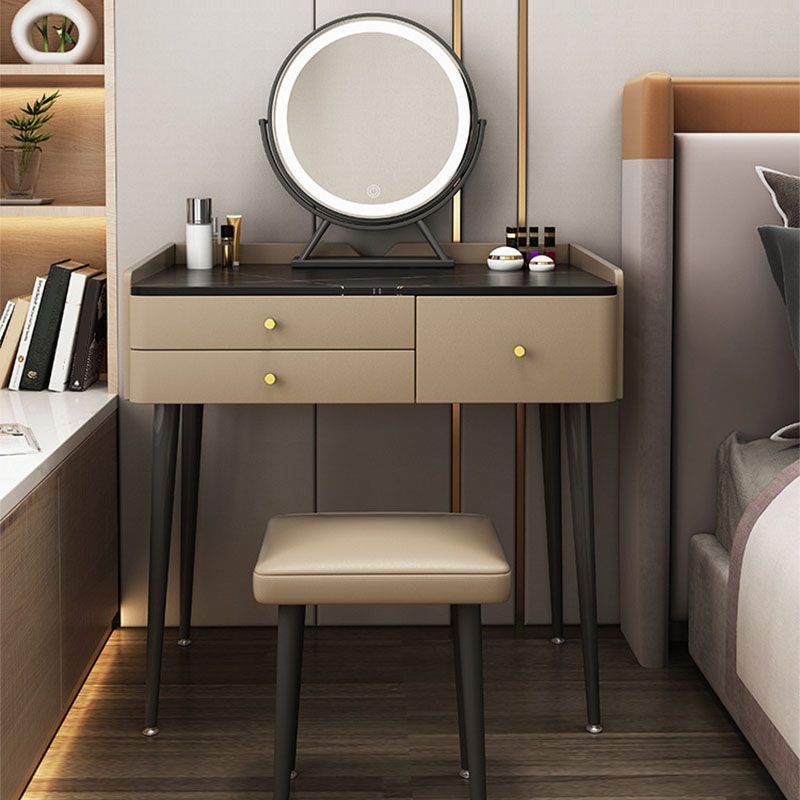 Contemporary Wooden Vanity Dressing Table Slate Top Makeup Vanity Set