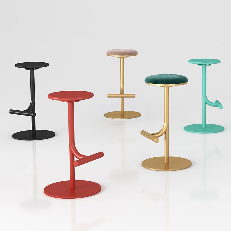 Backless Adjustable Height Counter Stool Modern Round Seat Bar Stool