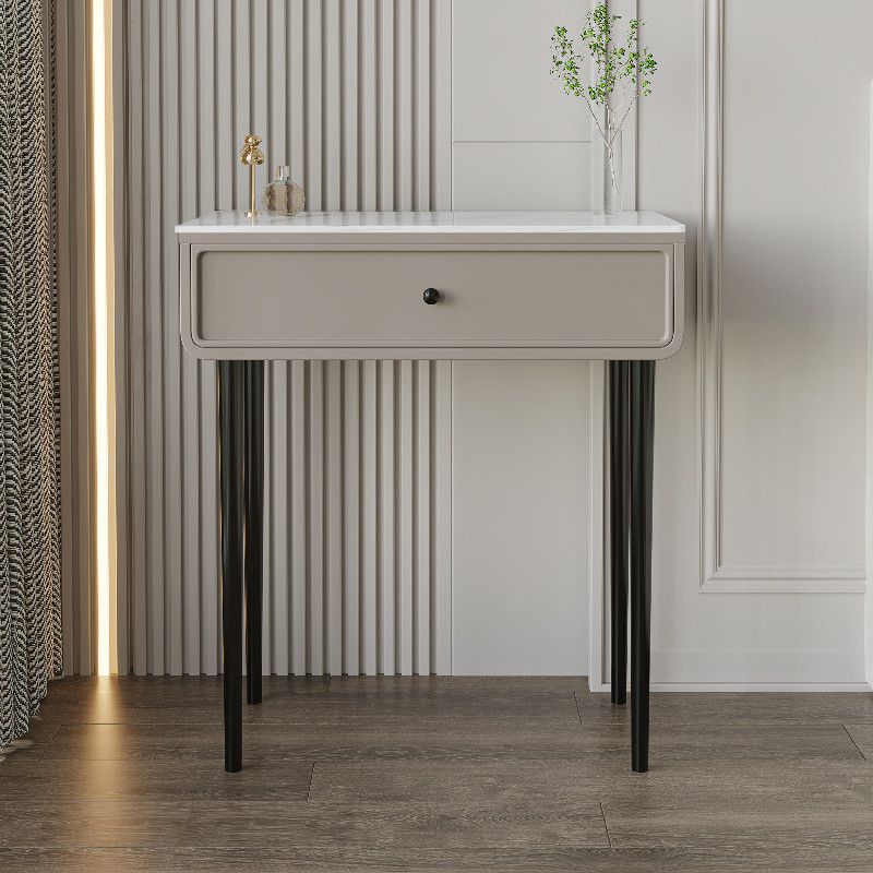 Luxurious Vanity Makeup Dressing Table Solid Wood Dresser with Metal Legs