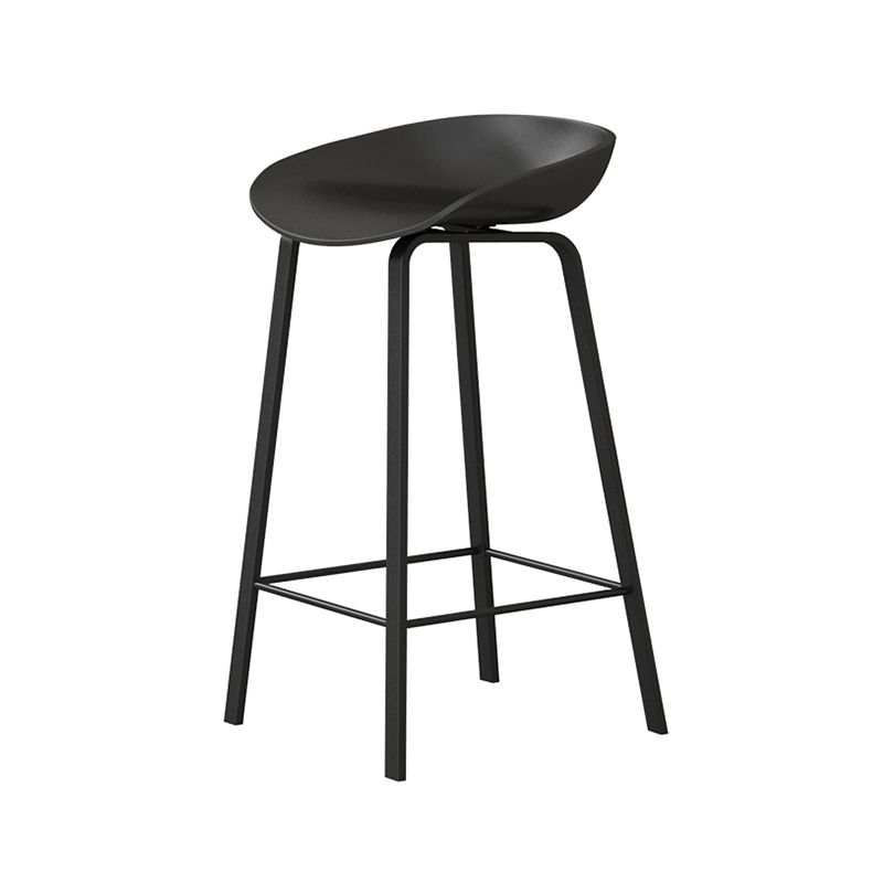 Modern Backrest Counter Stool Iron Bar Stool with Acrylic Seat and Pedal for Milk Tea Shop