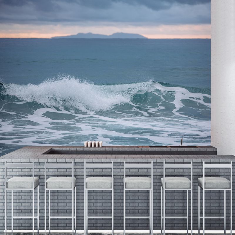 Modern Style Wave Wall Mural Decal Photography Moisture Resistant Wall Covering