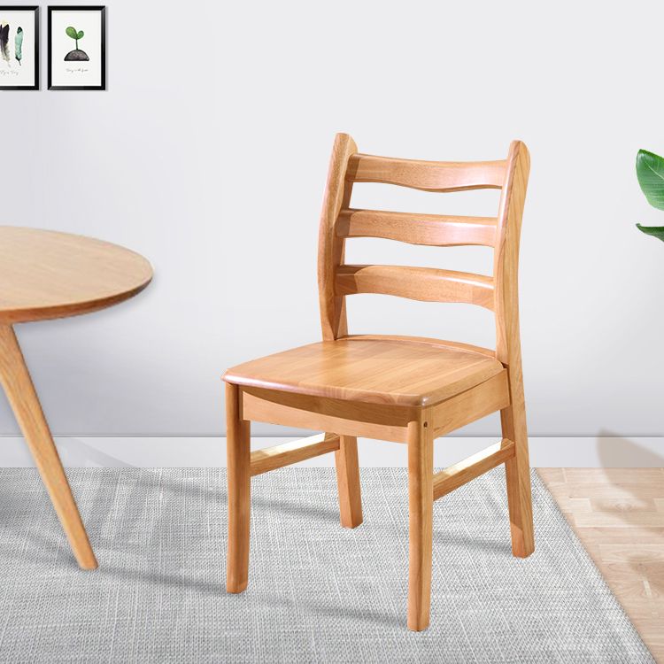 Chaise de salle à manger carrée en bois de cuisine Morden, chaise de salle à manger empilable avec dossier en échelle