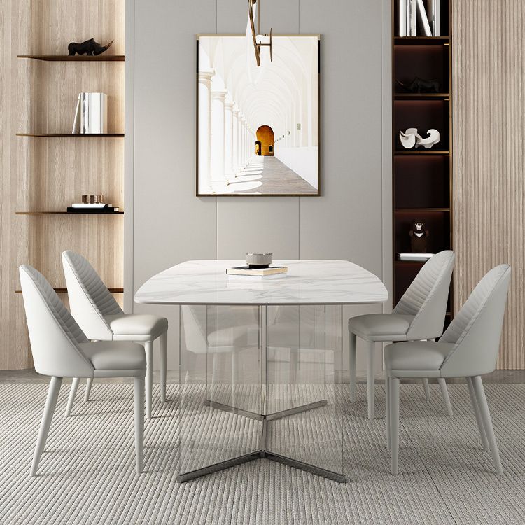 Designer Style Rectangle Dining Table Set 1/4/5 Pieces Acrylic Dining Table