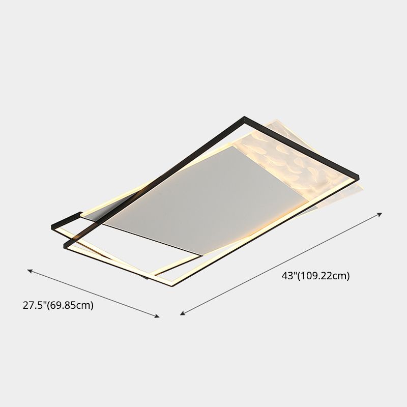 LED géométrique à LED à LED à lutte contre le plafond à la simplicité moderne Plume Plured Fer Flush Mount pour le salon