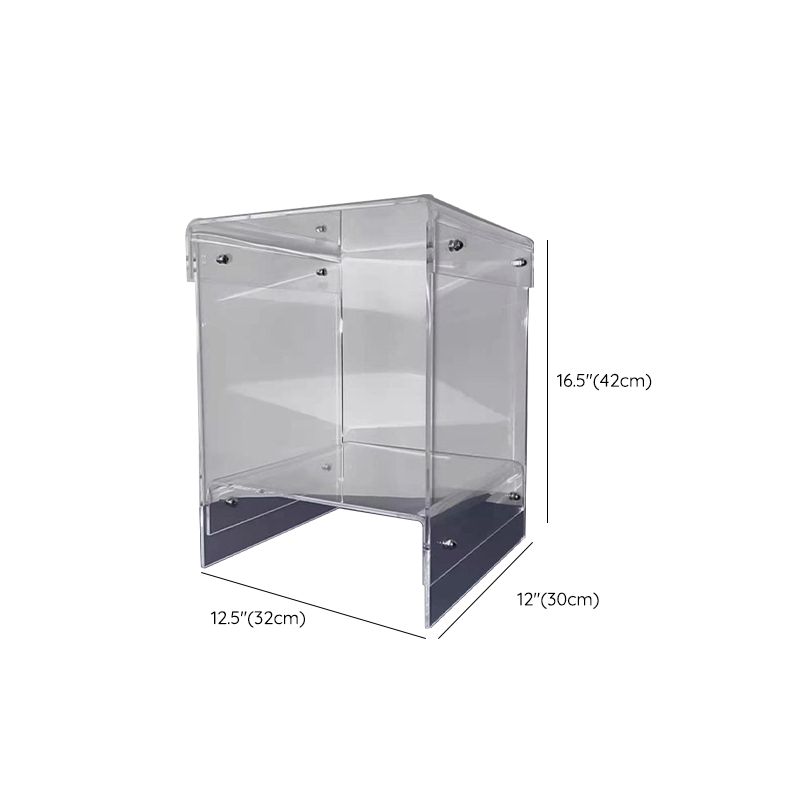Glam Accent Side Table Acrylic Rectangular Living Room Sofa Side Accent Table