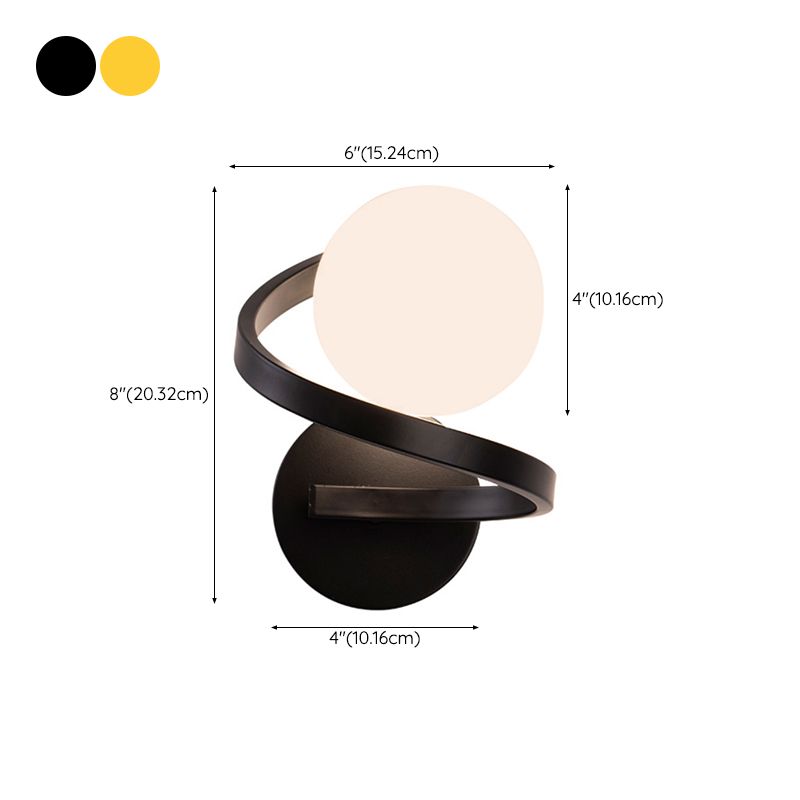 Single Black/Golden Modern Wall Mounted Sconce Glass Shaded Wall Light for Foyer
