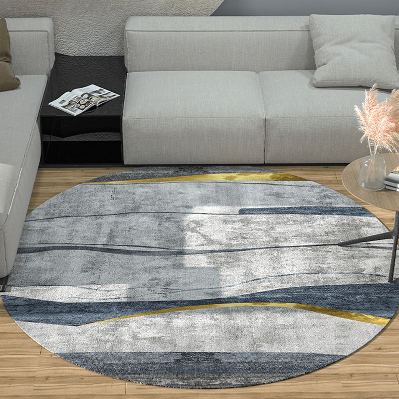 Natural Geometric Pattern Rug Multi Colored Polyster Area Carpet Non-Slip Backing Pet Friendly Indoor Rug for Parlor