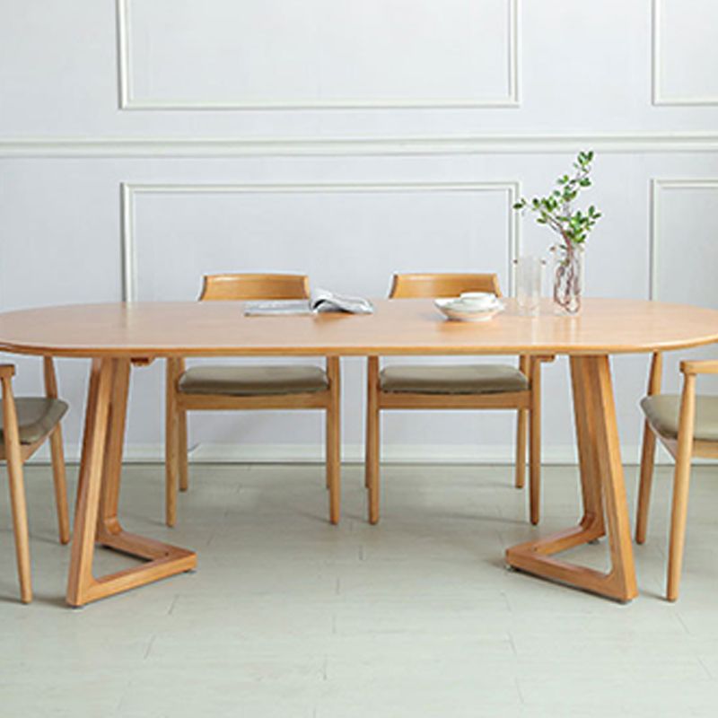 Contemporary Oval Dining Table Solid Wood Dining Table for Home Use