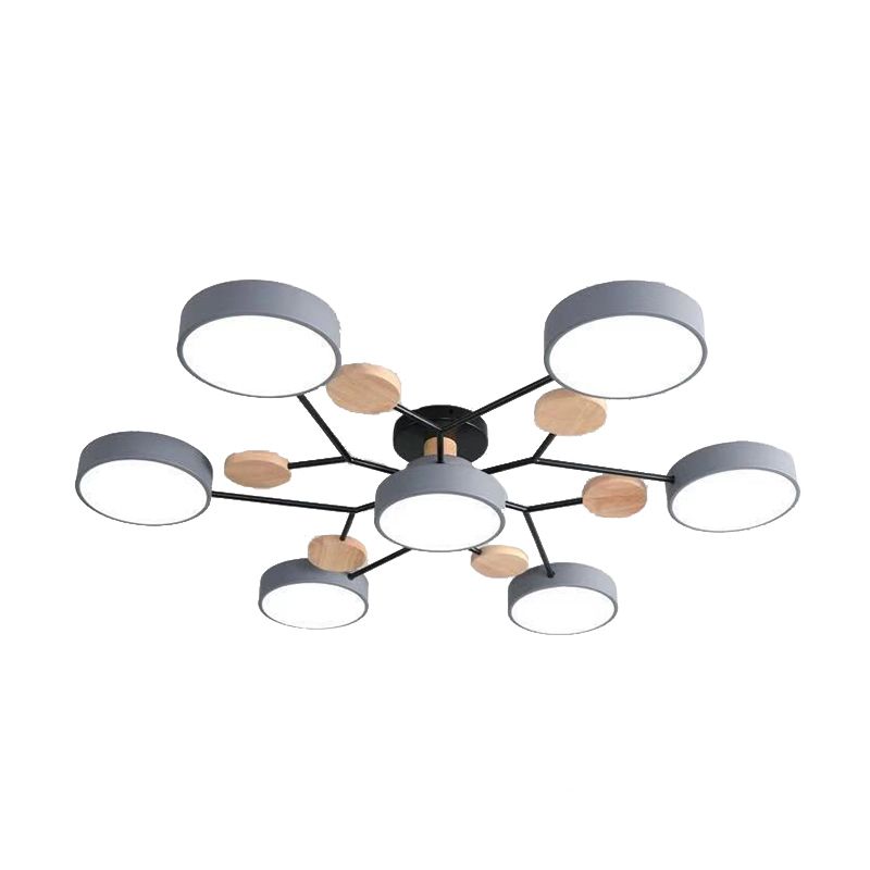 Macaron Molecular LED -plafondarmatuur Metaal Woonkamer Semi -spoeling Mount Light