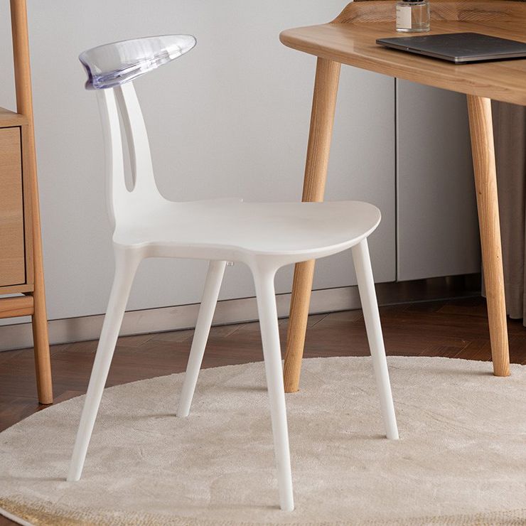 Contemporary Style Plastic Armless Dining Chair for Home Use
