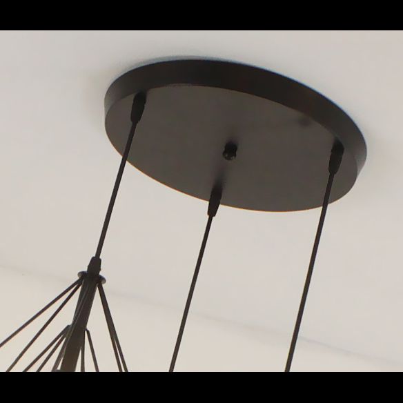 Diamond Iron Cluster Pendant Lighting Post-Modern Restaurant Hanging Lamp in  Black