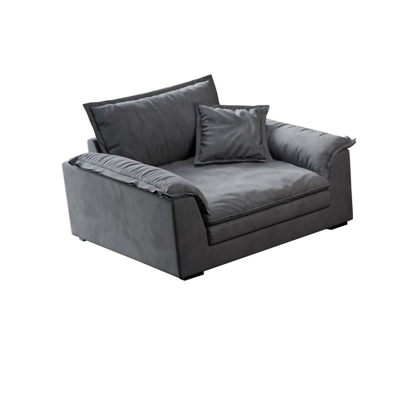 Black Faux Leather Pillow Top Arm Sofa/Sectionals with Stain-Resistant