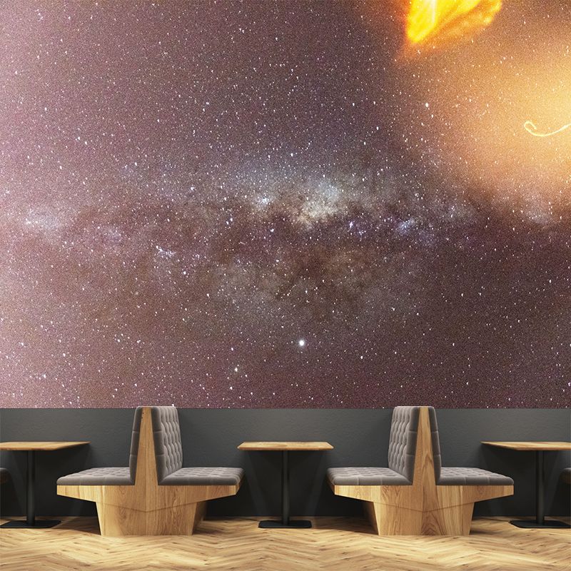 Minimalism Style Mural Wallpaper Dark Color Stain Resistant Wall Art for Home