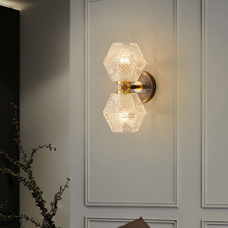 Postmodern Wall Light Sconce Geometric Glass Wall Light Fixture for Bedroom
