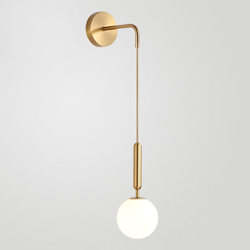 Glass Orb Wall Mounted Light Fixture Simplicity Style Wall Light Sconce for Bedroom
