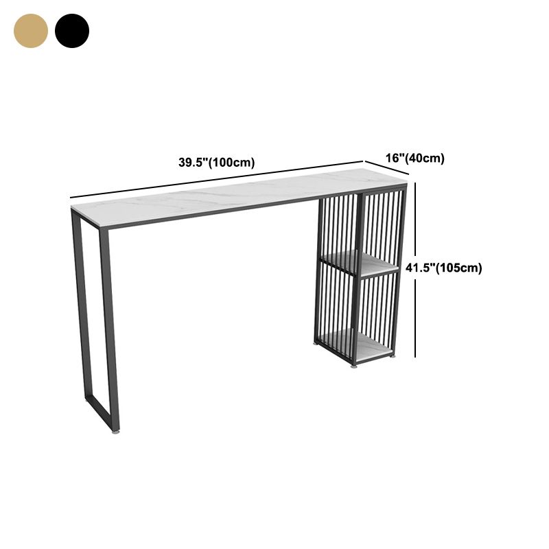 1/2/3 Pieces Bar Table Set Modern Rectangle Sintered Stone Bar Table with Low Back Stools