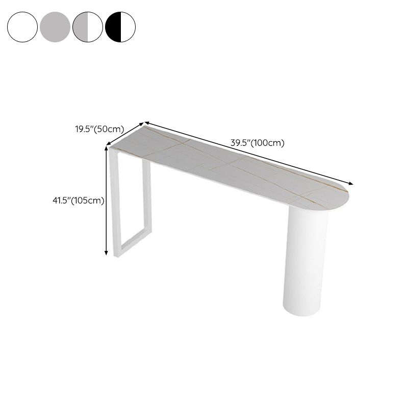 Glam Pub Height Dining Table Stone Top Pub Table for Patio Use