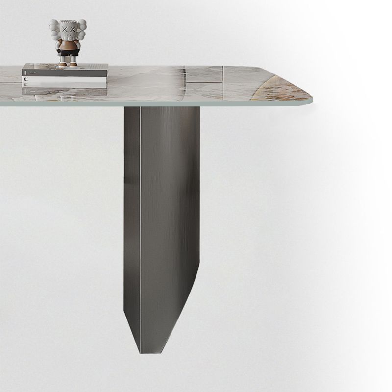 Contemporary Dining Set 1/5/7 Pcs Sintered Stone Dining Table with Upholstered Chairs