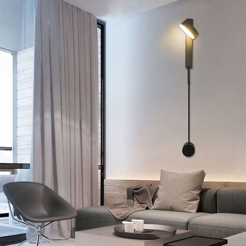 Metal Cylinder Wall Mounted Lamps Modern Style 1 Light Wall Lighting Fixtures