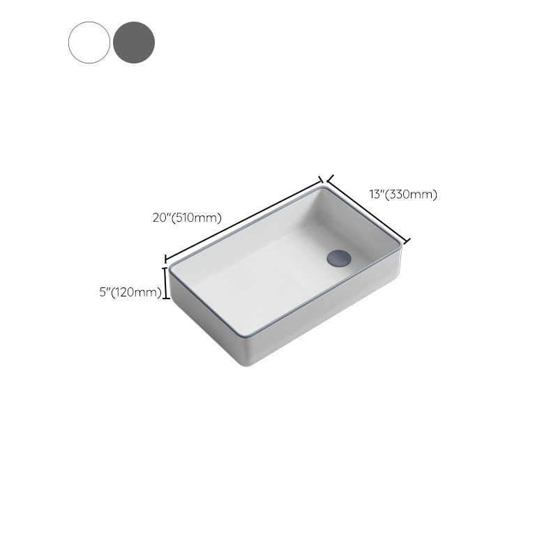 Bathroom Sink Ceramic Rectangular Faucet Single Rod Handle Sink