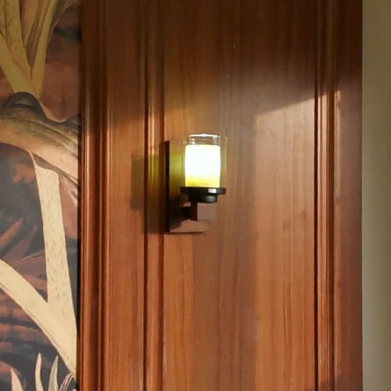 Aplique de pared americano vintage para sala de estar, 1 luz, aplique de pared de madera para pasillo